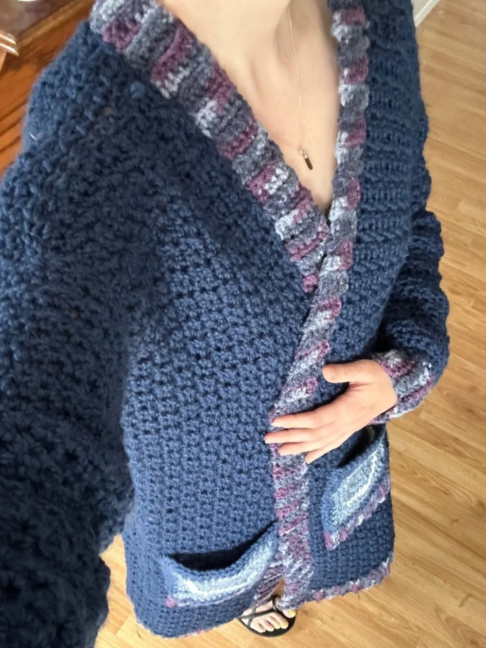 Oversized Crochet Cardigan Moon-Phases - Picture 6 of 6